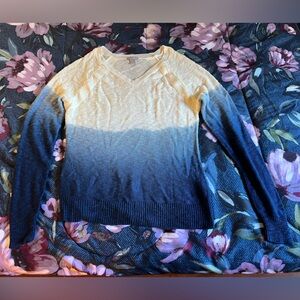 Falls Creek medium blue and white sweater.